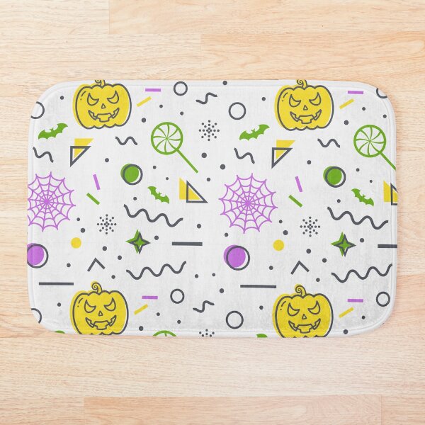 Item preview, Spooky Halloween Pattern with Geometric Shapes & Halloween Pumpkin Faces designed and sold by JayStacksArt.