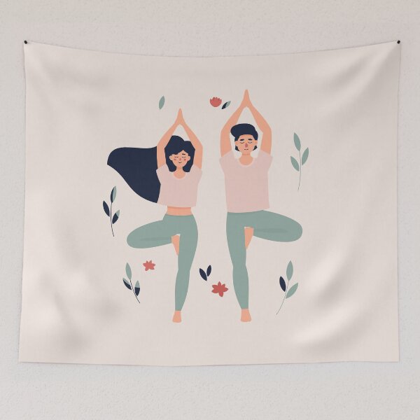 Item preview, Woman Man Doing Yoga Tree Pose designed and sold by paradiskt.