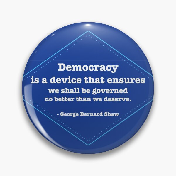 Item preview, Democracy Diamond Typography George Bernard Shaw (Blue)  designed and sold by DesignsofNote.