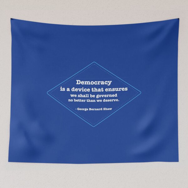 Item preview, Democracy Diamond Typography George Bernard Shaw (Blue)  designed and sold by DesignsofNote.
