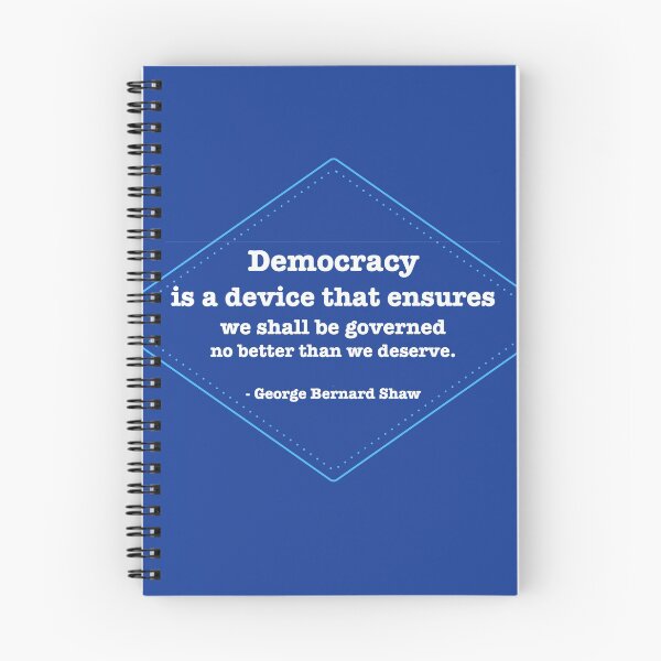 Item preview, Democracy Diamond Typography George Bernard Shaw (Blue)  designed and sold by DesignsofNote.