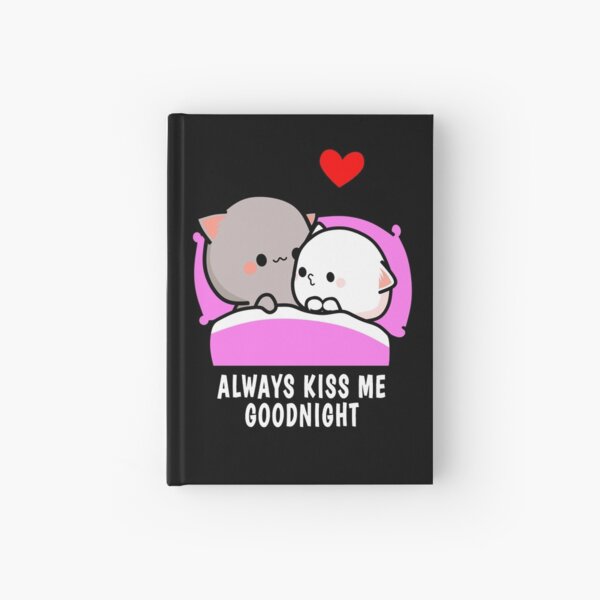 Peach Cat and Goma Always Kiss Me Goodnight Hardcover Journal