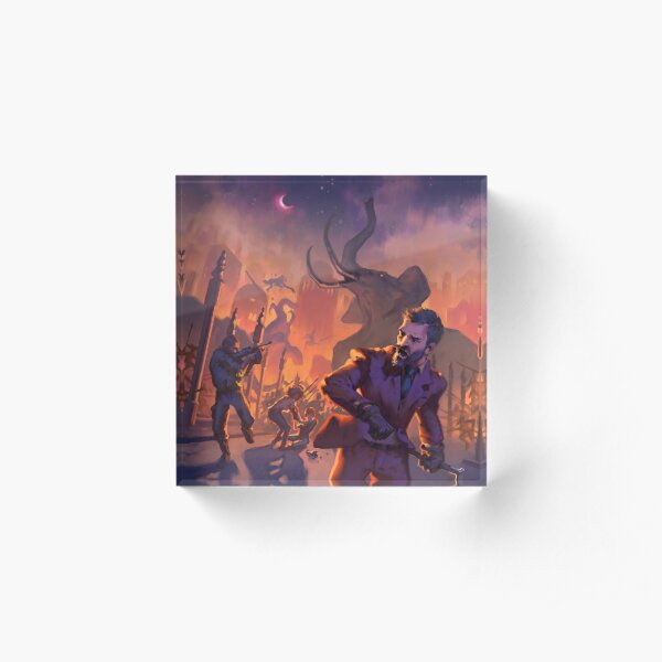 Cthulhuween Day 3 - The Fall of Lomar by Emanuele Desiati Acrylic Block