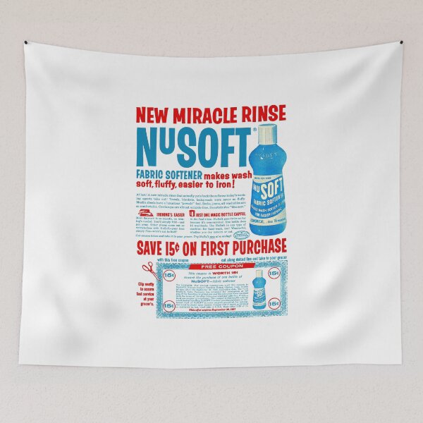 Item preview, MIRACLE RINSE FABRIC SOFTENER! - NUSOFT ADVERT designed and sold by ThrowbackAds.