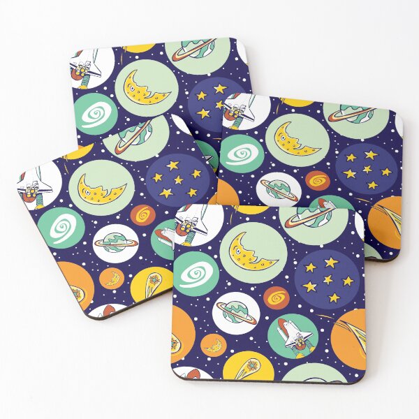 Item preview, Vector colourful space shuttle blast off elements in circles repeat pattern. designed and sold by jamiesoondesign.