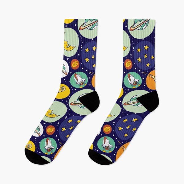 Item preview, Vector colourful space shuttle blast off elements in circles repeat pattern. designed and sold by jamiesoondesign.