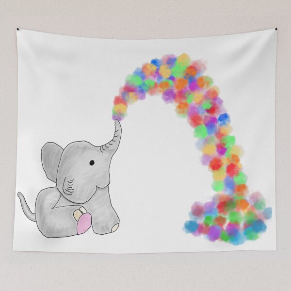 Item preview, Elephant spitting Rainbow Water designed and sold by Katy Briant.
