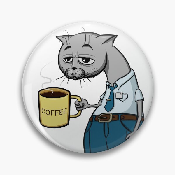 Item preview, Tired cat office worker and coffee designed and sold by maksimovart.