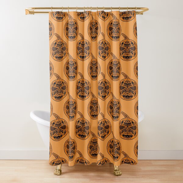 Tribal Pumpkin Pattern Shower Curtain