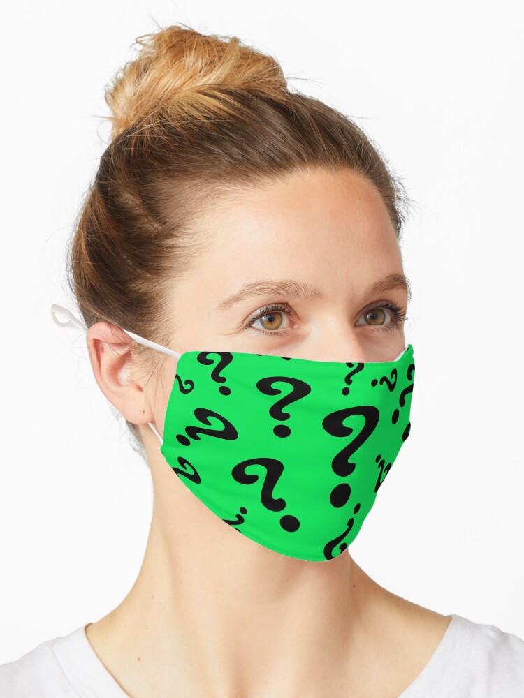 «Signo de interrogación Patrón Acertijo Máscara facial verde - Cómic» de | Redbubble