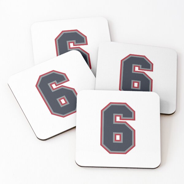 Artikelvorschau, 6 Navy Grey Red Sports Nummer Sechs entworfen und verkauft von HelloFromAja.