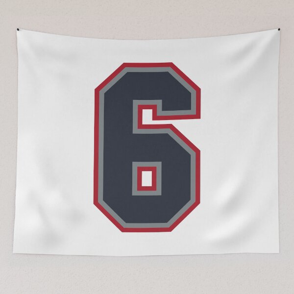 Item preview, 6 Navy Grey Red Sports Number Six designed and sold by HelloFromAja.