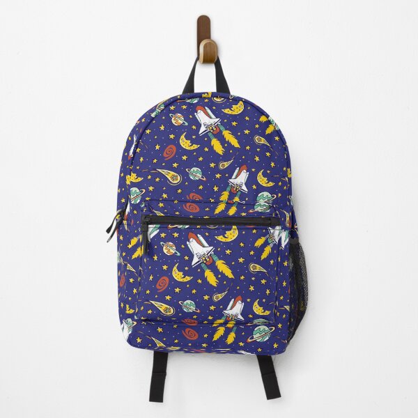 Item preview, Vector blue space shuttle blast off with colorful stars, moon and comet repeat pattern. designed and sold by jamiesoondesign.