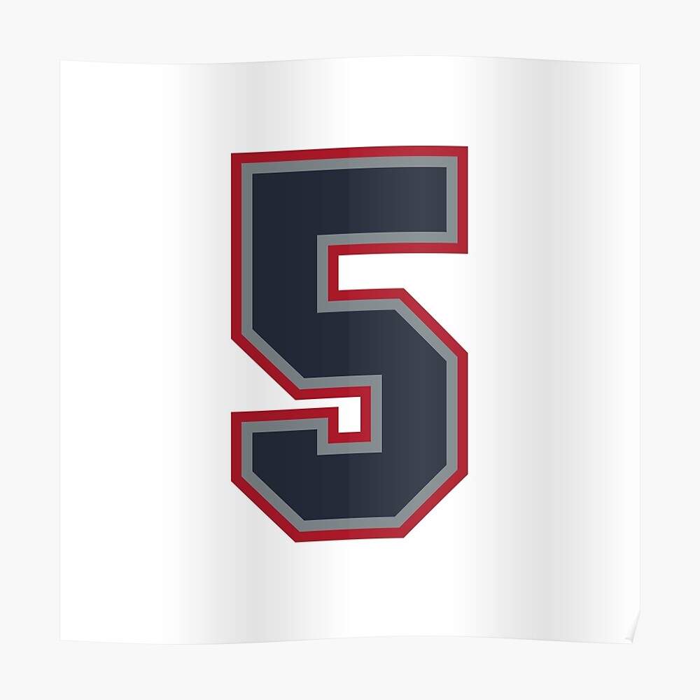 6 Navy Grey Red Sports Number Six | Sticker