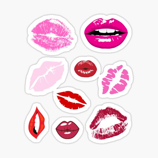 Pink And Red Lips Valentines Day Sticker For Sale By Julieerindesign Redbubble