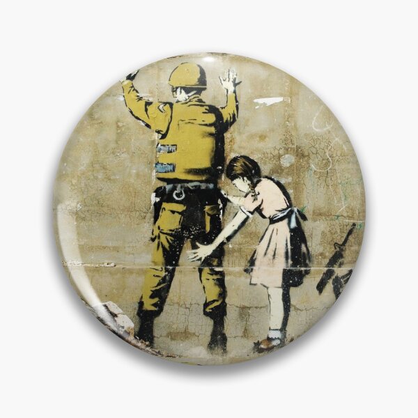 Item preview, Banksy Stop And Search - Girl Frisking Soldier Street Art Mural designed and sold by WE-ARE-BANKSY.