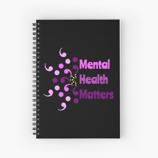 Item preview, Mental Health Matters Semi Colon Flower Affirmation on Black designed and sold by CottoVerdi.