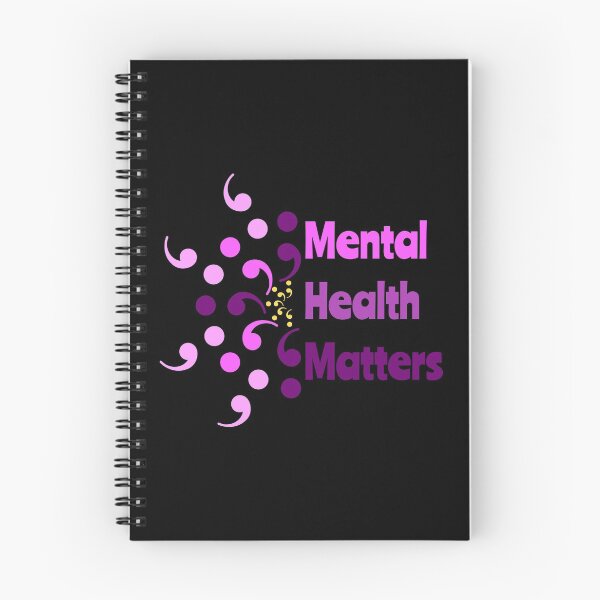 Item preview, Mental Health Matters Semi Colon Flower Affirmation on Black designed and sold by CottoVerdi.