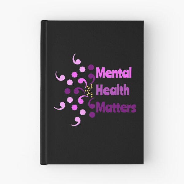 Item preview, Mental Health Matters Semi Colon Flower Affirmation on Black designed and sold by CottoVerdi.