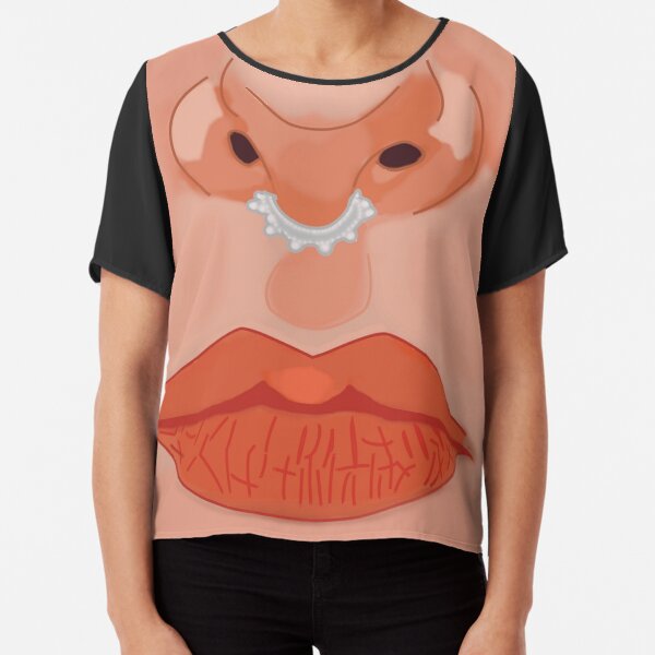 Pretty Septal Nose Ring Chiffon Top