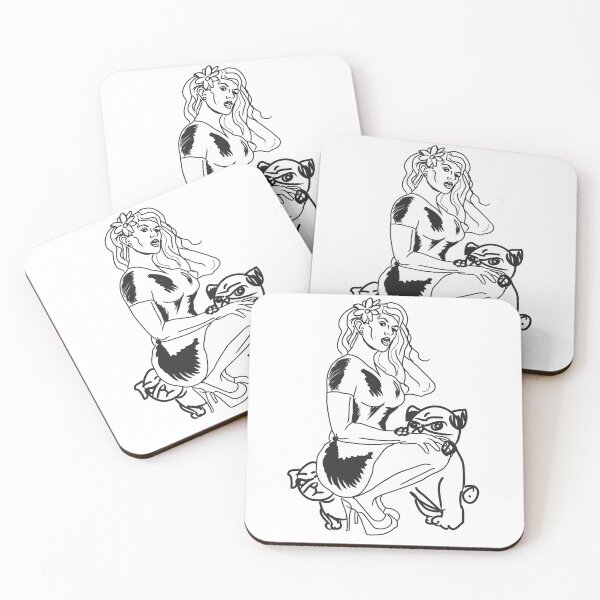 Item preview, Pug Dogs and Pin Up Girl  designed and sold by SilentlyRob668.