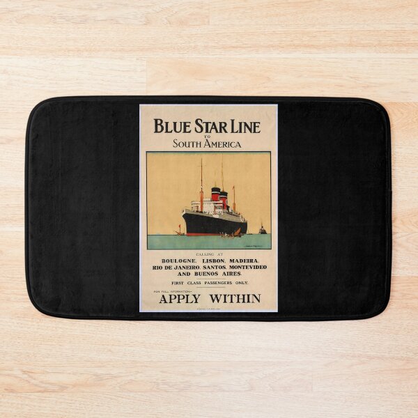 Item preview, Blue Star Line to South America retro poster designed and sold by CorasPosters.