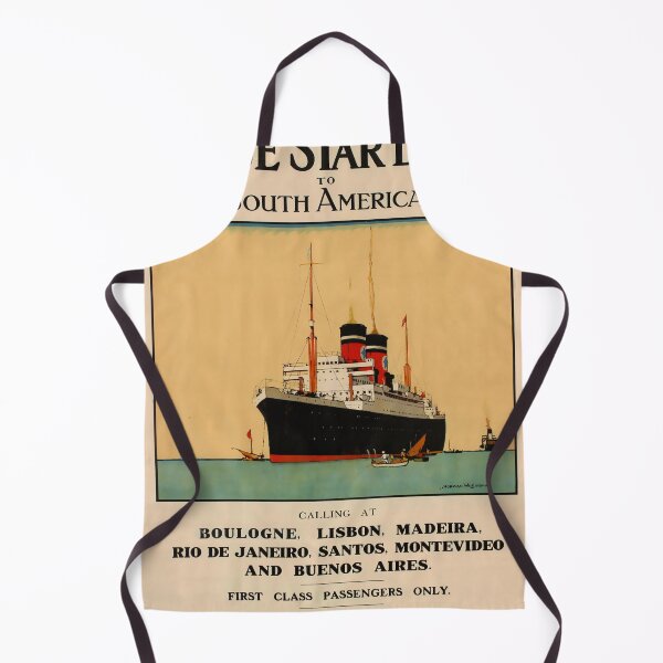 Item preview, Blue Star Line to South America retro poster designed and sold by CorasPosters.