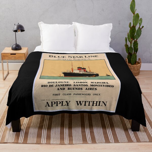 Item preview, Blue Star Line to South America retro poster designed and sold by CorasPosters.