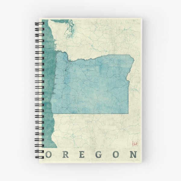 Item preview, Oregon Map Blue Vintage designed and sold by HubertRoguski.