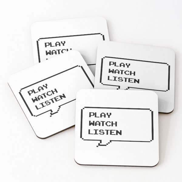 Item preview, Play watch listen retro arcade speech bubble designed and sold by Deegital18.