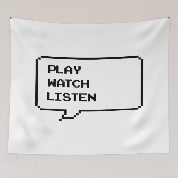 Item preview, Play watch listen retro arcade speech bubble designed and sold by Deegital18.