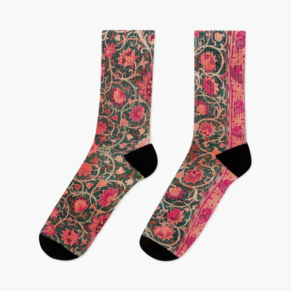 Item preview, HOLLAND PARK Pink Fuchsia Green Floral Carpet William Morris designed and sold by BulganLumini.