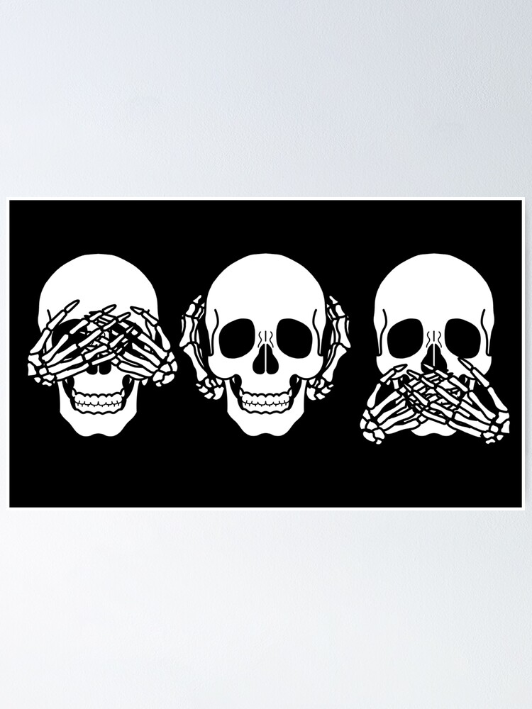 &ldquo;The three wise skulls&rdquo; Poster for Sale by silviasusinart | Redbubble