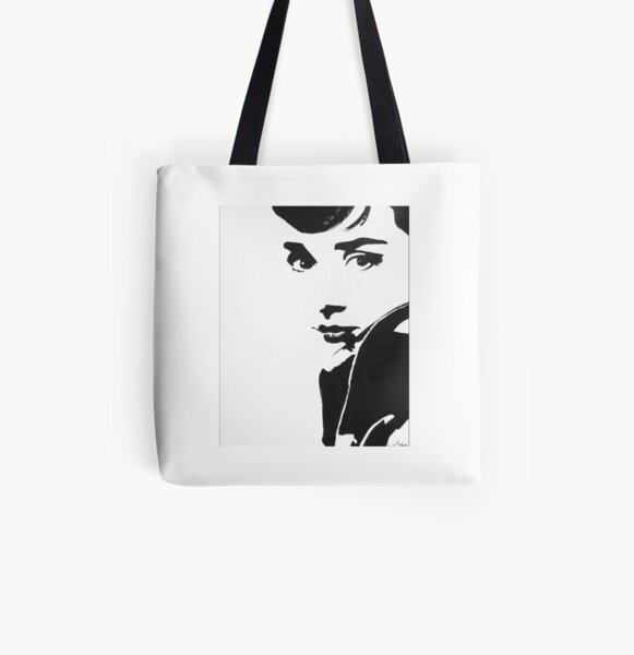 Audrey Hepburn Collage 14 Black & White Tote Bag Handbag Purse Shopping Bag