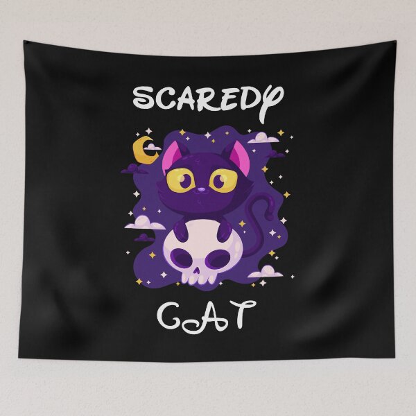 Item preview, SCAREDY CAT FUNNY CUTE CAT HALLOWEEN designed and sold by Dieowl.