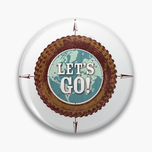 Item preview, ADV Motorcycle Let's Go! ADV Biker Globe Adventure Dirty Tire designed and sold by BourbonMania.