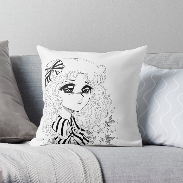 Candy manga girl Throw Pillow