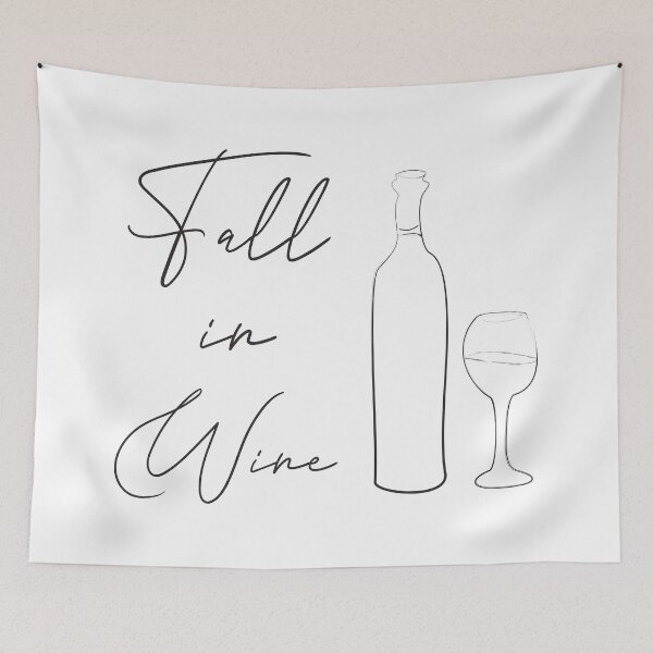 Item preview, Fall in wine  Black text Autumn  Bottle and glass of wine  sticker or magnet pack designed and sold by aloresarts.