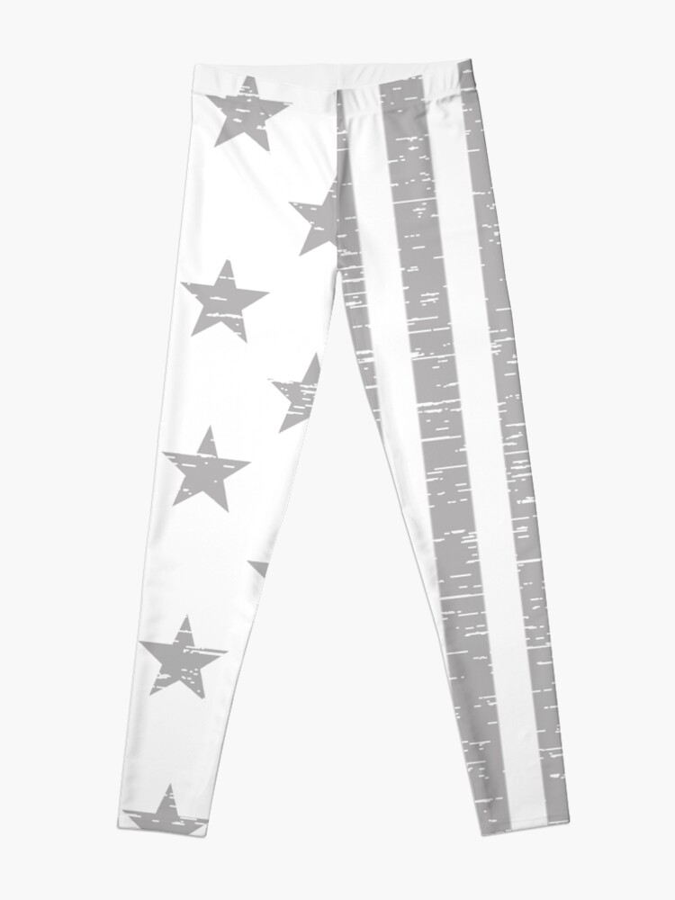 Leggings, Grey Stars and Stripes designed and sold by paivihollander