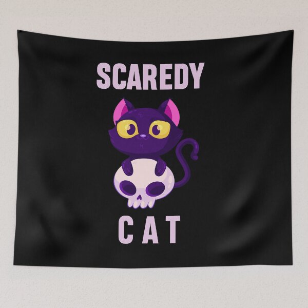 Item preview, SCAREDY CAT FUNNY CUTE CAT HALLOWEEN designed and sold by Dieowl.