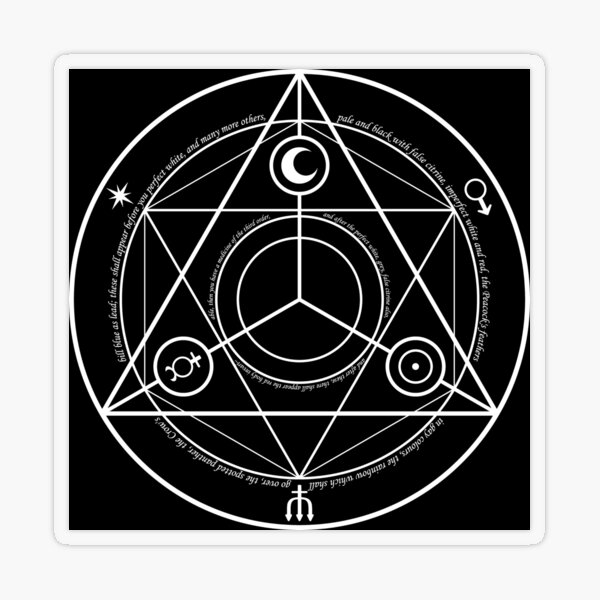 Alchemy, Alchemy symbol, Alchemic symbols, Transmutation circle, Image  Transparent Sticker
