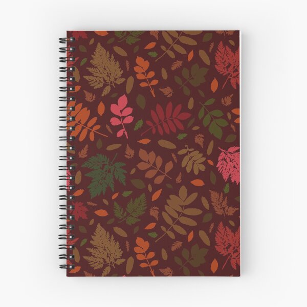 Item preview, Multicolor autumn leaves 7. Wild herbs seamless pattern on maroon brown. Autumn leaf fall. Wild life designed and sold by Yulia Chepurova.