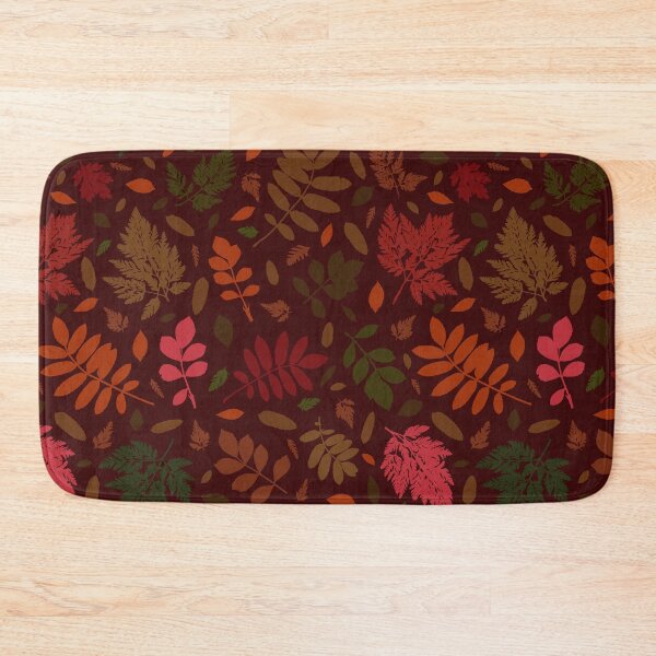 Item preview, Multicolor autumn leaves 7. Wild herbs seamless pattern on maroon brown. Autumn leaf fall. Wild life designed and sold by Yulia Chepurova.