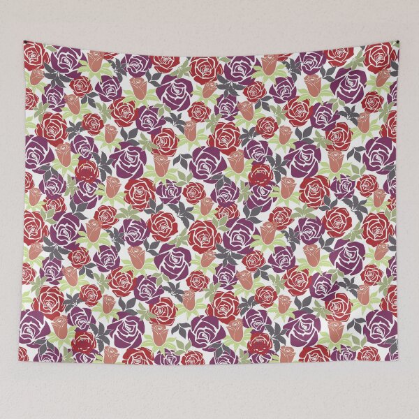 Item preview, Overlapping Red and Purple Roses from the Fancy Floral Zebra Collection II designed and sold by CJAura by Claire Jane Johnson.
