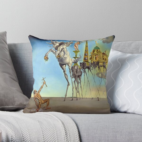 The Temptation of St. Anthony (HD) Throw Pillow