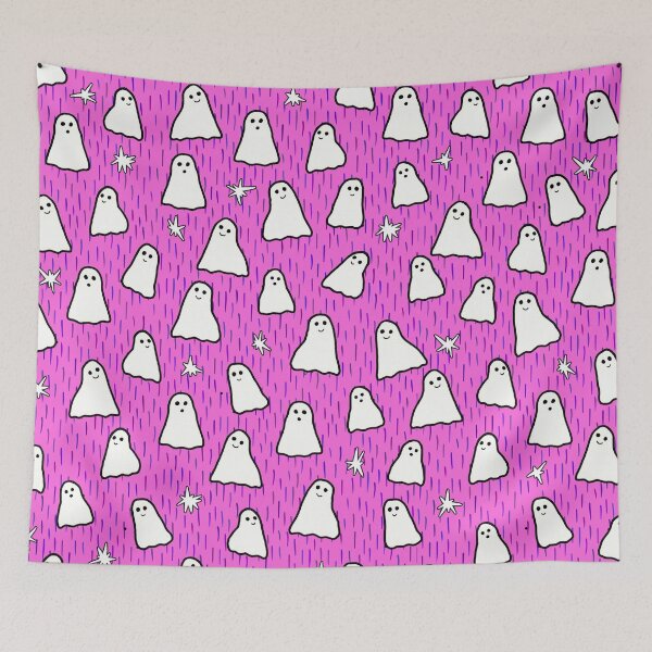 Item preview, Ghosts and Sparkles Halloween Pattern on Pink designed and sold by Harriet Linton.