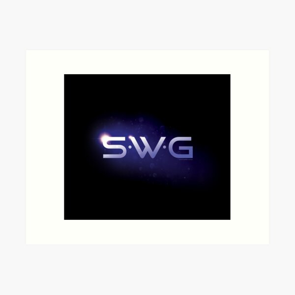 "SWG" (Single White Glove) purple haze logo. Art Print