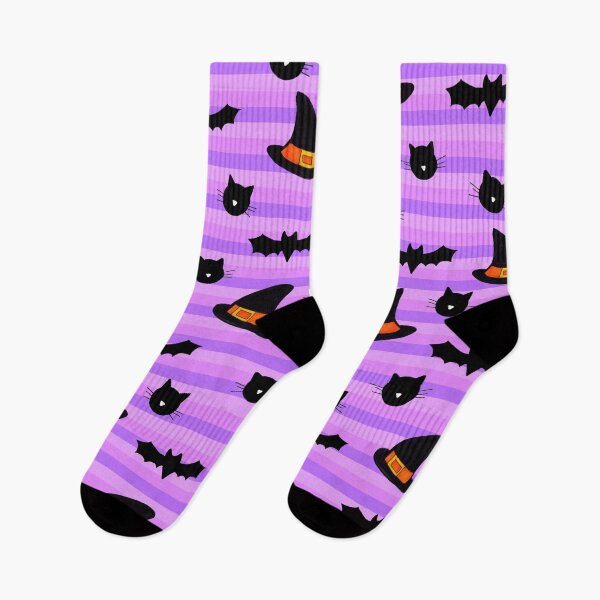 Item preview, Cats, Bats and Hats Halloween Pattern on Pink and Purple designed and sold by Harriet Linton.