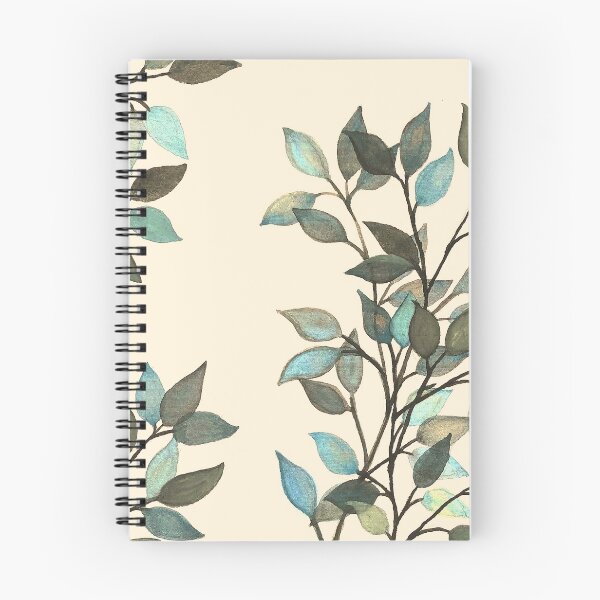 Item preview, Leaves branches II watercolor painting blue beige  designed and sold by GittaG74.