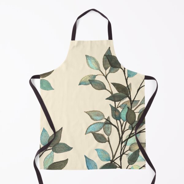 Item preview, Leaves branches II watercolor painting blue beige designed and sold by GittaG74.